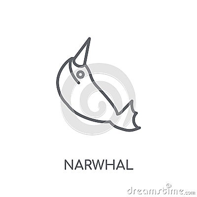 Narwhal linear icon. Modern outline Narwhal logo concept on whit Vector Illustration