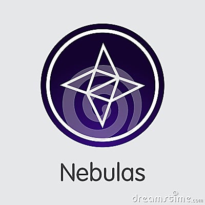 NAS - Nebulas. The Icon of Crypto Coins or Market Emblem. Vector Illustration