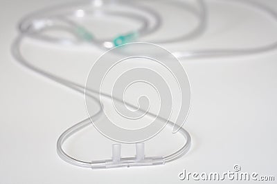 Nasal cannula for oxygen delivery Stock Photo