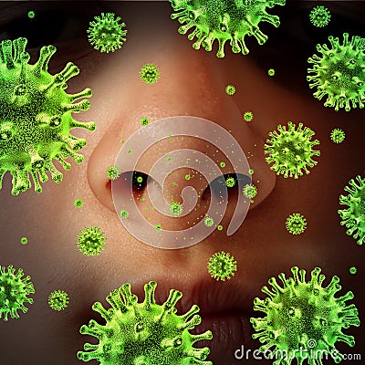 Nasal Infection Stock Photo