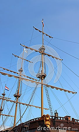 Nasal part of a sailing ship Stock Photo