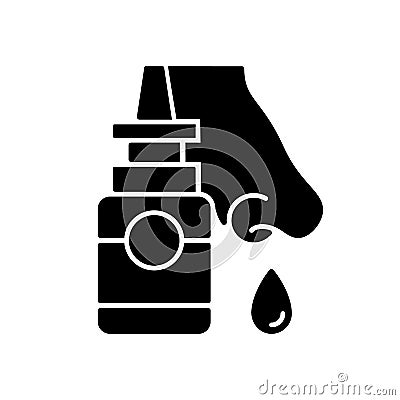 Nasal spray black glyph icon Vector Illustration