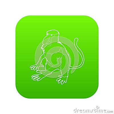 Nasalis monkey icon green vector Vector Illustration