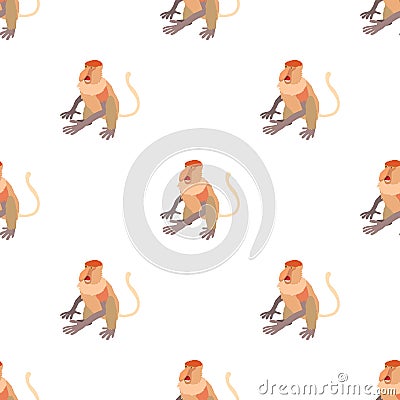 Nasalis monkey pattern seamless vector Vector Illustration