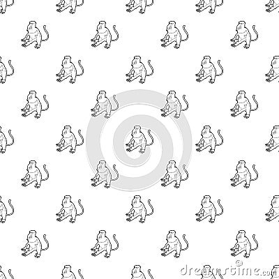 Nasalis monkey pattern seamless Stock Photo