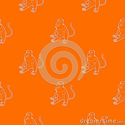 Nasalis monkey pattern vector orange Vector Illustration