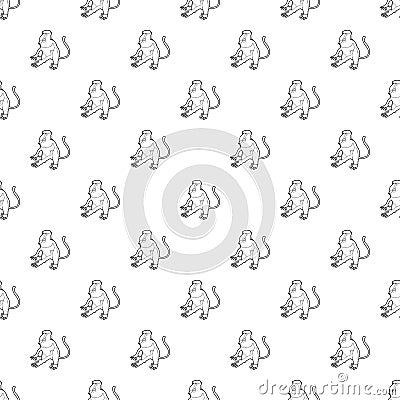 Nasalis monkey pattern vector seamless Vector Illustration