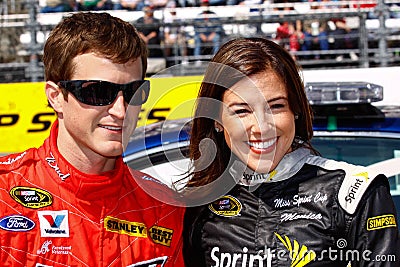 NASCAR Driver Kasey Kahne and Miss Sprint Cup Editorial Stock Photo