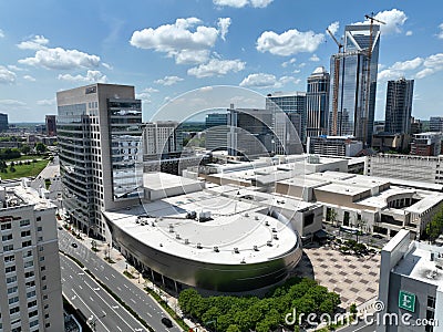 Aerial View of NASCAR Hall of Fame In Charlotte NC Editorial Stock Photo