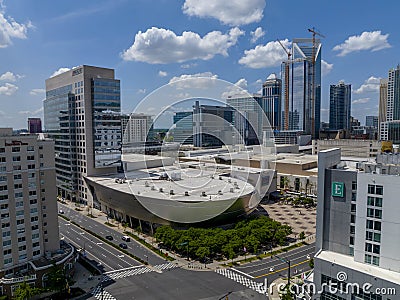 Aerial View of NASCAR Hall of Fame In Charlotte NC Editorial Stock Photo