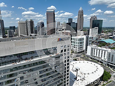 Aerial View of NASCAR Hall of Fame In Charlotte NC Editorial Stock Photo