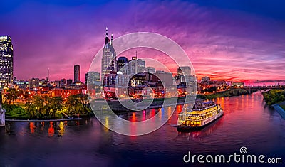 Nashville Skyline with sunset Stock Photo