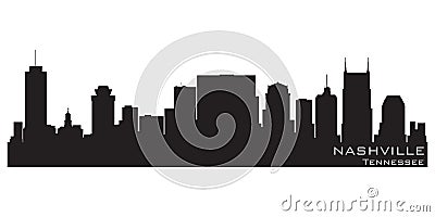 Nashville, Tennessee city skyline. Detailed vector silhouette Vector Illustration