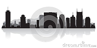 Nashville Tennessee city skyline silhouette Vector Illustration