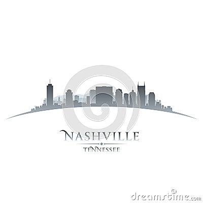Nashville Tennessee city skyline silhouette white background Vector Illustration