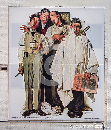 Painting on wall for the Barbershop Harmony Society in Nashville Editorial Stock Photo