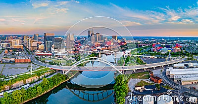 Nashville Tennessee TN Aerial Panorama Stock Photo