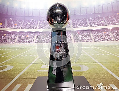 Nashville, Tennessee, U.S - June 26, 2022 - The replica of Vince Lombardi Trophy Editorial Stock Photo