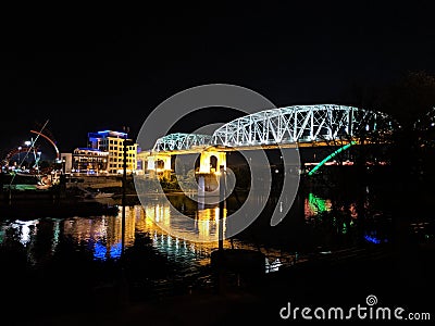 Nashville, Tennessee / United States - May 18, 2019: Korean War Veterans Memorial Bridge Editorial Stock Photo