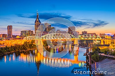 Nashville, Tennessee, USA Skyline at Dusk Stock Photo