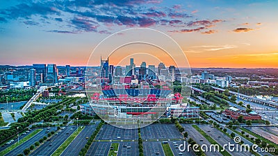 Nashville, Tennessee, USA Downtown Skyline Aerial Stock Photo