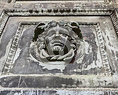 Nashville, TN USA - Centennial Park The Parthenon Replica Door Detail Editorial Stock Photo