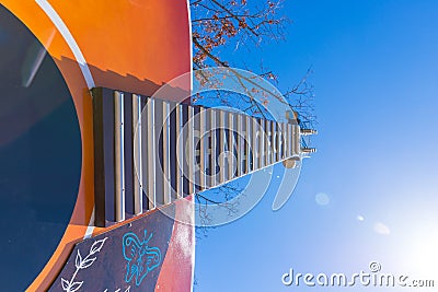 A large acoustic guitar outside of the Grand Ole Opry in Nashville, TN. Editorial Stock Photo