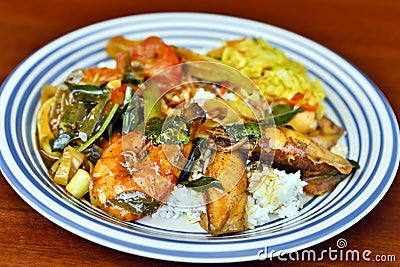 Nasi Kandar Malaysian Cuisine Stock Photo
