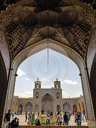 Nasir al-Mulk Mosque, also known as rose mosque in Shiraz, Iran Editorial Stock Photo