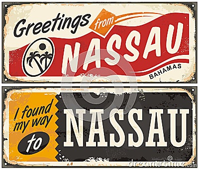 Nassau Bahamas artistic concept Vector Illustration