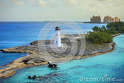Nassau bahamas and lighthouse Stock Photo