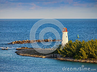 Nassau Harbour Lighthouse, Bahamas. Stock Photo