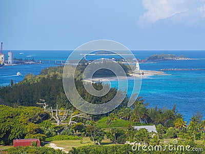 Nassau Harbour Lighthouse, Bahamas Stock Photo