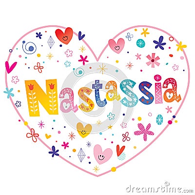 Nastassia girls name Vector Illustration