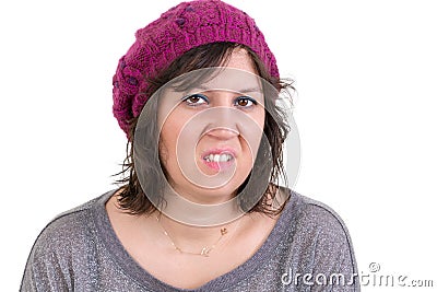 Nasty vindictive woman with a cold mean stare Stock Photo