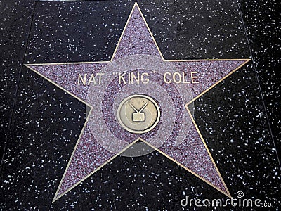 Nat `King` Cole Star on the Hollywood Walk of Fame Editorial Stock Photo