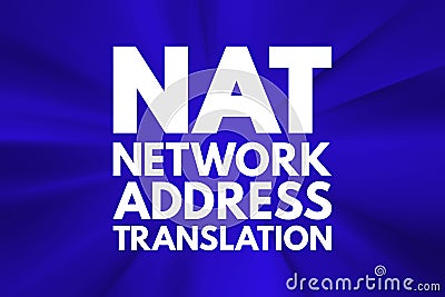 NAT - Network Address Translation acronym, technology concept background Stock Photo