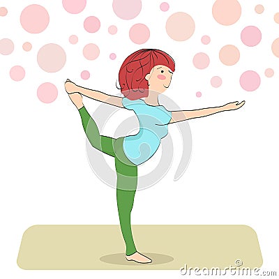 Natarajasana yoga asana Vector Illustration