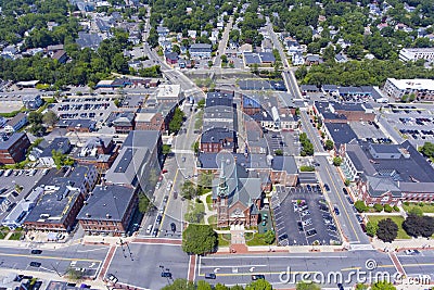 Natick downtown aerial view, Massachusetts, USA Stock Photo