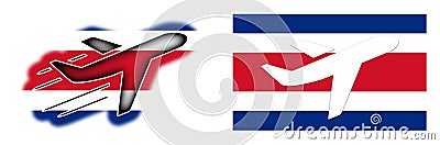 Nation flag - Airplane isolated - Costa Rica Stock Photo