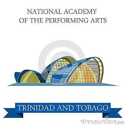 National Academy Performing Arts Trinidad and Tobago vector flat Vector Illustration