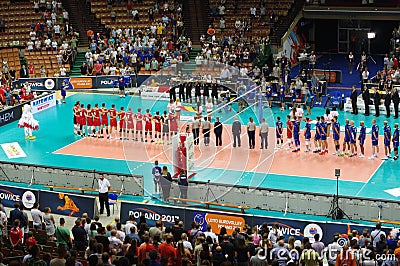 National anthems of France and Belgium Editorial Stock Photo