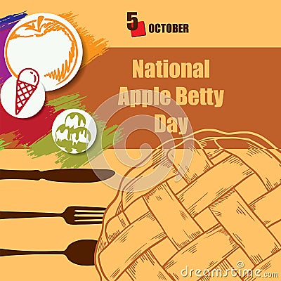 National Apple Betty Day Vector Illustration