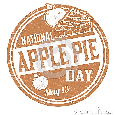 National apple pie day grunge rubber stamp Vector Illustration