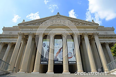 National Archives Building in Washington DC, USA Editorial Stock Photo