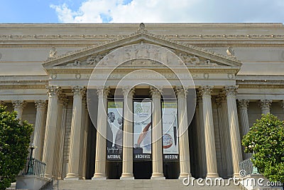 National Archives Building in Washington DC, USA Editorial Stock Photo