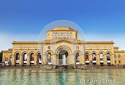 National art gallery of Armenia and National Museum of Armenian History building on Republic square in Yerevan Editorial Stock Photo