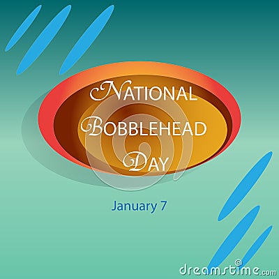 National Bobble Head Day Sign Vector Illustration