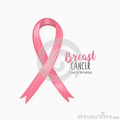 National Breast Cancer Awareness Month. Pink ribbon. October. Women`s health. Female Disease. Oncology Vector Illustration