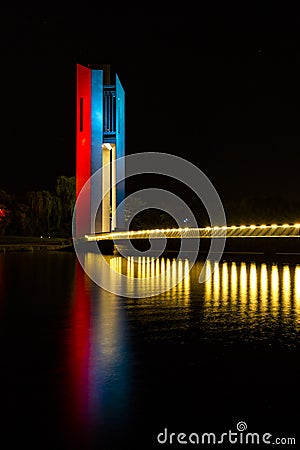 National Carillon in blue, white and red Editorial Stock Photo